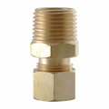 Ldr Industries LDR 508-68-10-12 Pipe Adapter, 5/8 x 3/4 in, Compression x Male, Brass 180454621